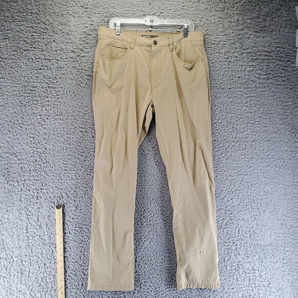 Desert Dunes Pants Mens 34x32 Tan Straight Stretch Nylon Lightweight *Read* - Picture 1 of 13